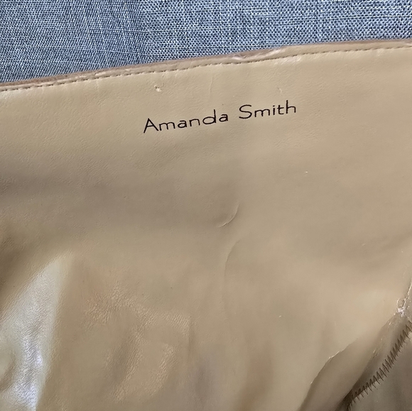 Amanda Smith Shoes Boots Tall Fringe High Heels Camel Suede Size 7.5 Women's New - Picture 6 of 8